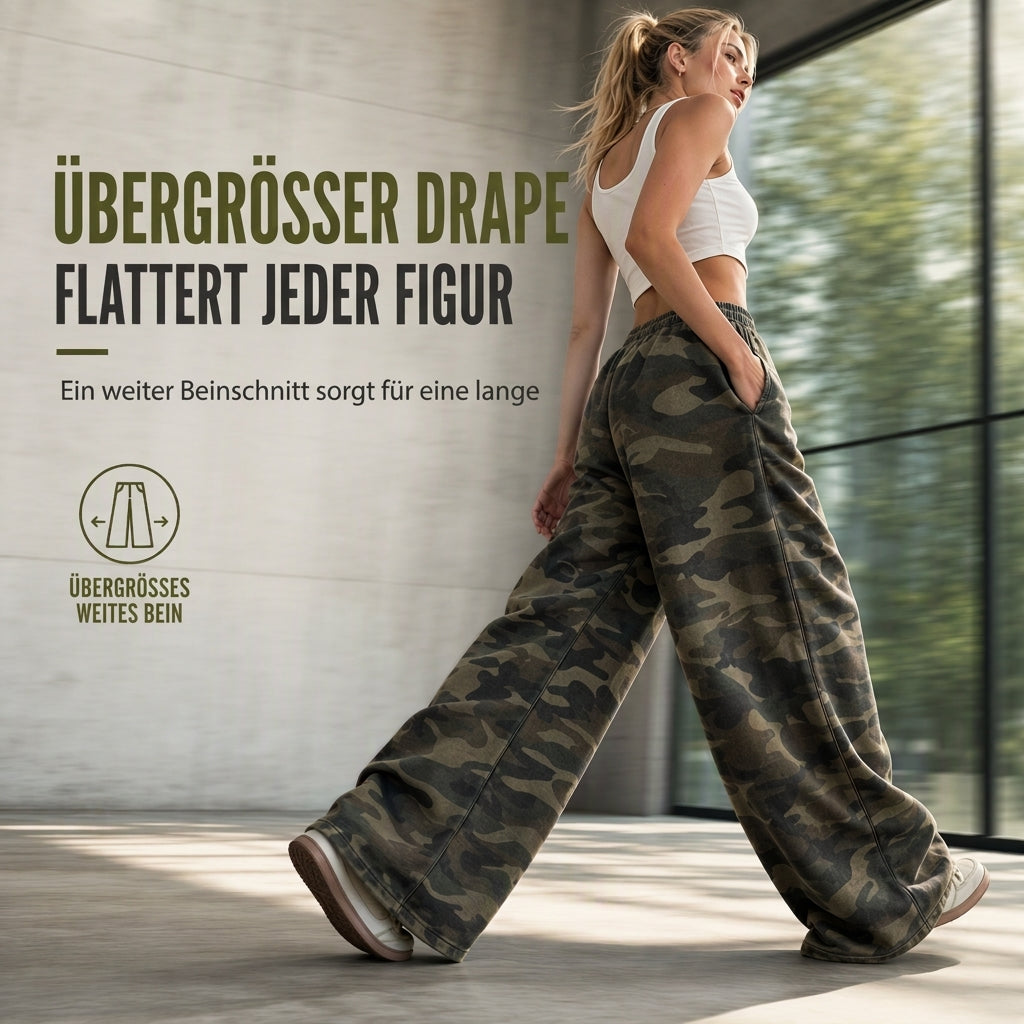 Weite Vintage-Sweathose für Damen, gewaschenes Material