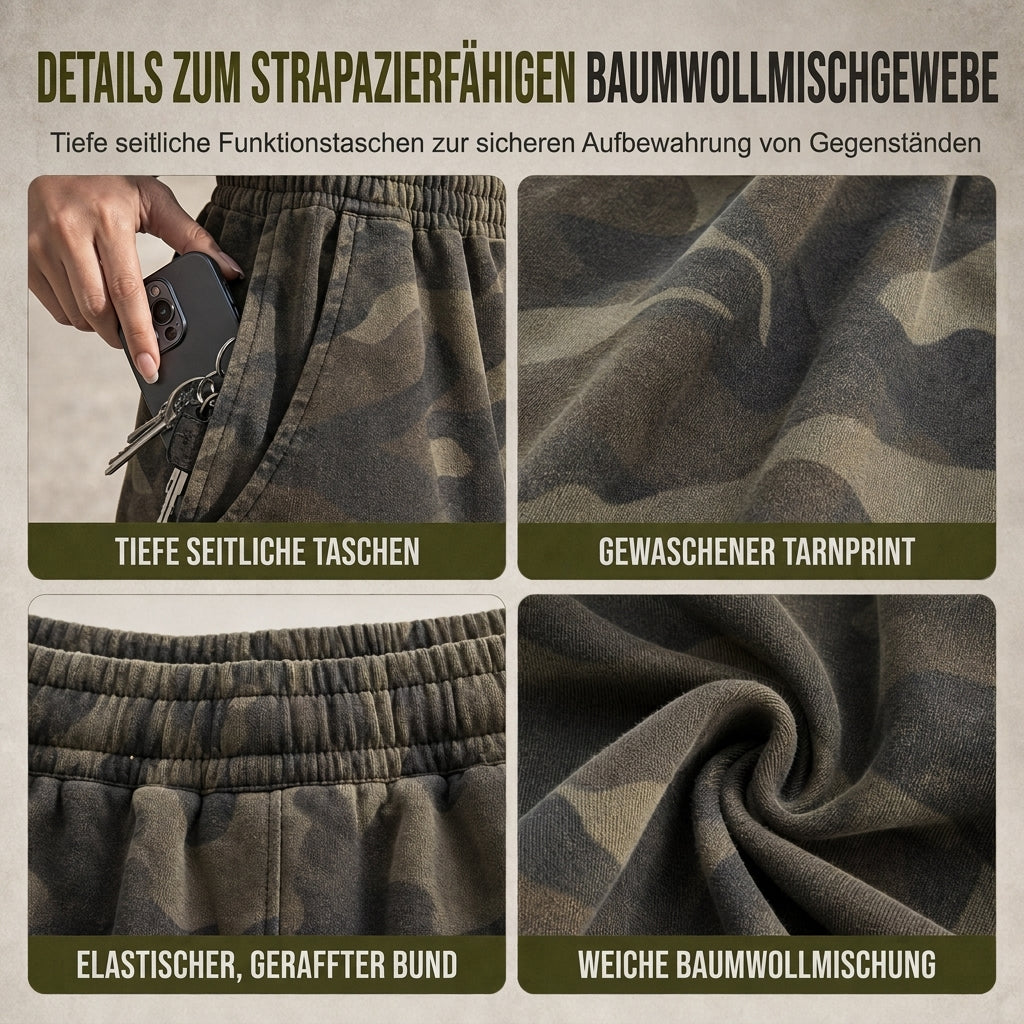Weite Vintage-Sweathose für Damen, gewaschenes Material