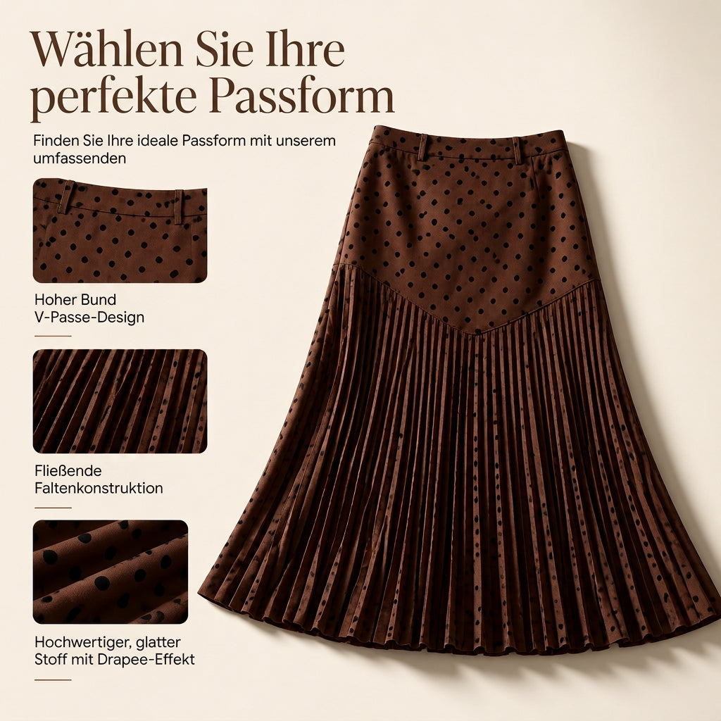 📢🎉50%Rabatt!!!🛍️✨Plissierter Rock mit Tupfenmuster und hohem Bund für Damen