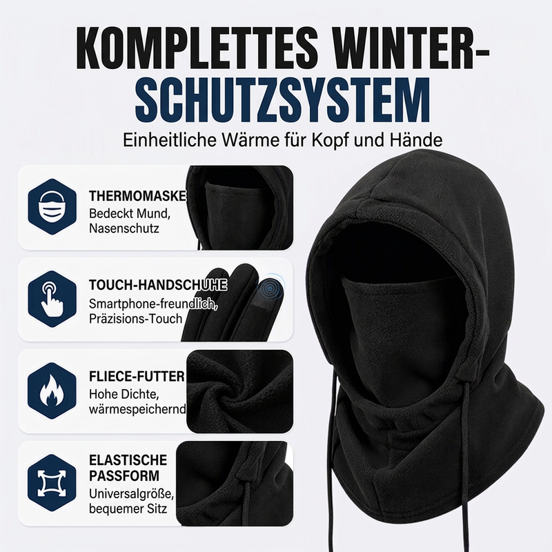 🧤 Warm & praktisch – Balaclava-Set mit Handschuhen & Socken – Bequemer Sitz, weicher Stoff & vielseitig kombinierbar