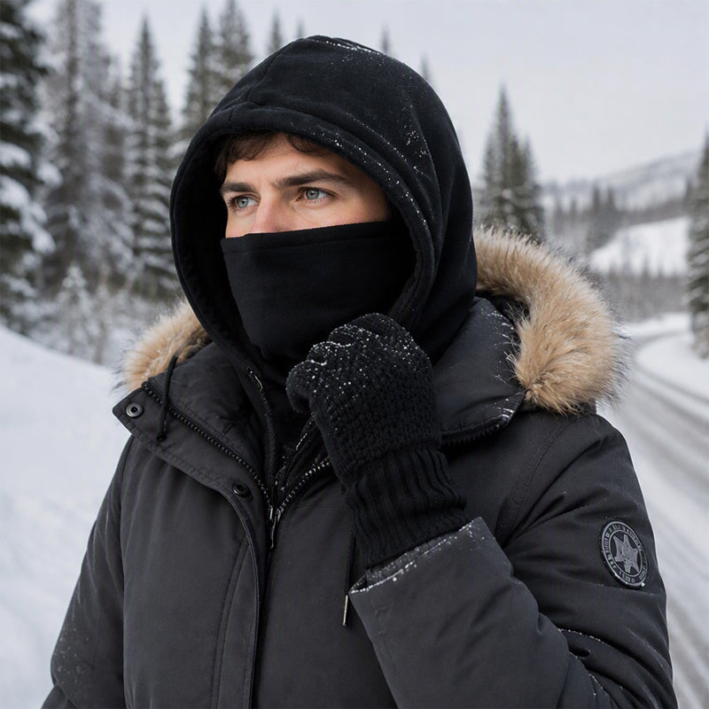 🧤 Warm & praktisch – Balaclava-Set mit Handschuhen & Socken – Bequemer Sitz, weicher Stoff & vielseitig kombinierbar