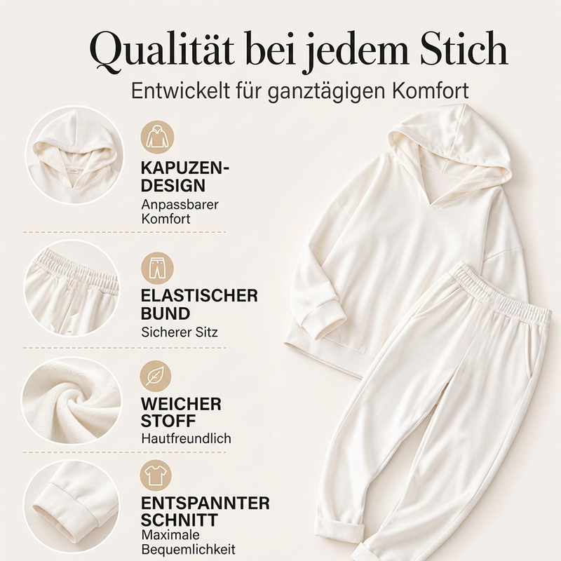 🧶 Damen-Set aus Kapuzen-Sweatshirt und Loungebhose – Bequem, lässig & immer passend – Jetzt 50% Rabatt!