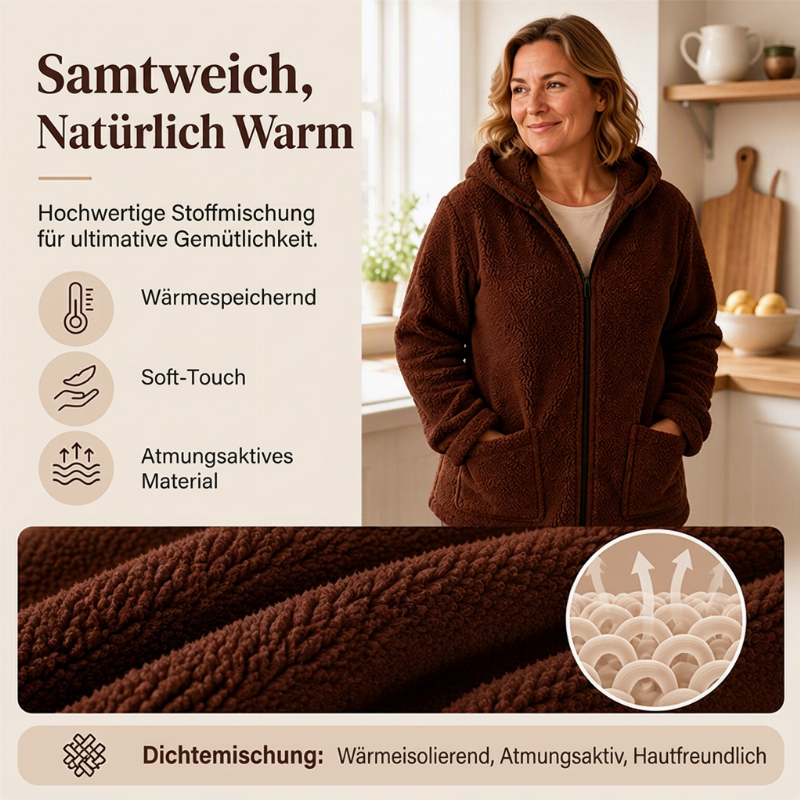 💎✨ Bestseller – Lässige Plüsch-Kapuzenjacke für Damen