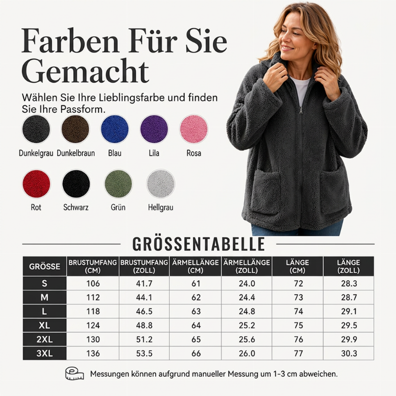 💎✨ Bestseller – Lässige Plüsch-Kapuzenjacke für Damen