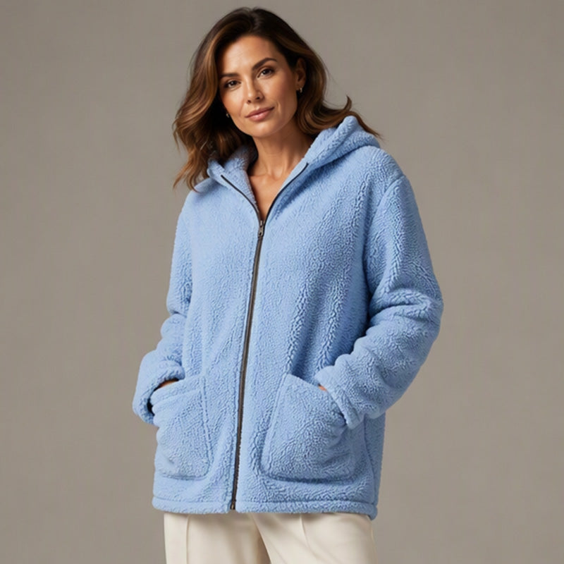 💎✨ Bestseller – Lässige Plüsch-Kapuzenjacke für Damen