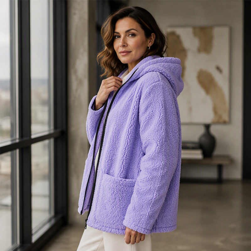 💎✨ Bestseller – Lässige Plüsch-Kapuzenjacke für Damen