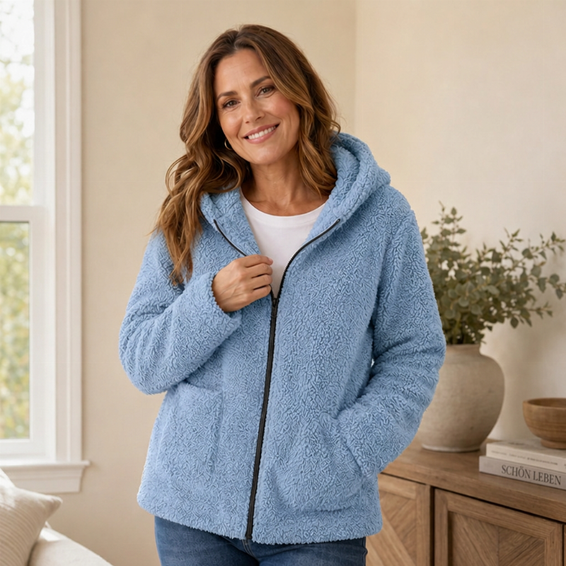 💎✨ Bestseller – Lässige Plüsch-Kapuzenjacke für Damen