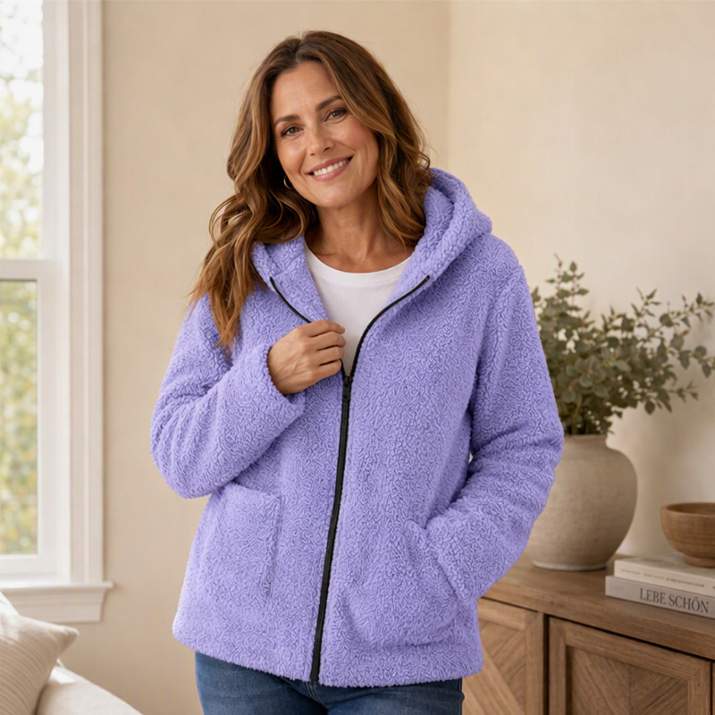 💎✨ Bestseller – Lässige Plüsch-Kapuzenjacke für Damen