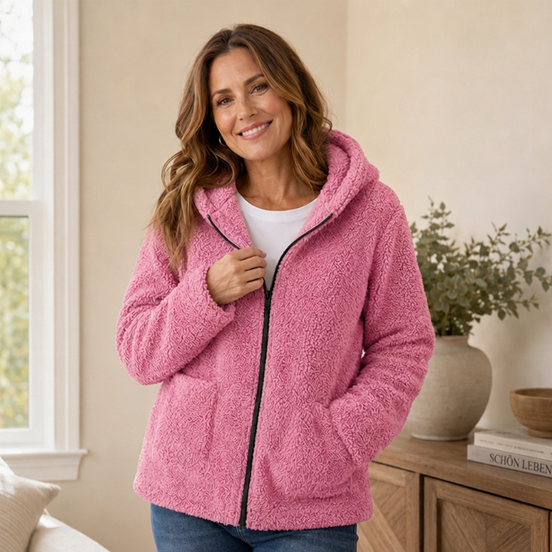 💎✨ Bestseller – Lässige Plüsch-Kapuzenjacke für Damen