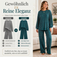 Gestreifter Pullover und Weithosen für Damen, 2-teiliges Set