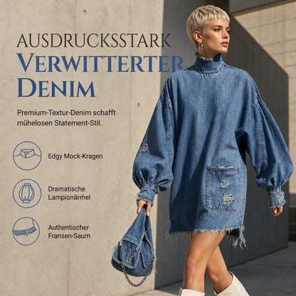 💎⭐ Top-bewertet – Oversized Denim-Mini-Kleid – bequem und stylisch