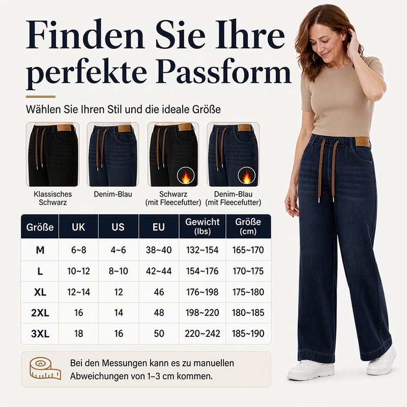 🎈 Lässige Weite-Jeans mit Kordelzug für Damen – Bequem, modern & immer passend