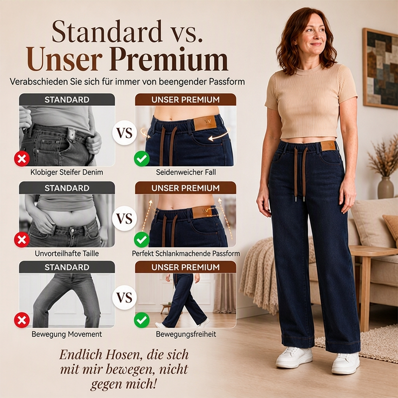 🎈 Lässige Weite-Jeans mit Kordelzug für Damen – Bequem, modern & immer passend