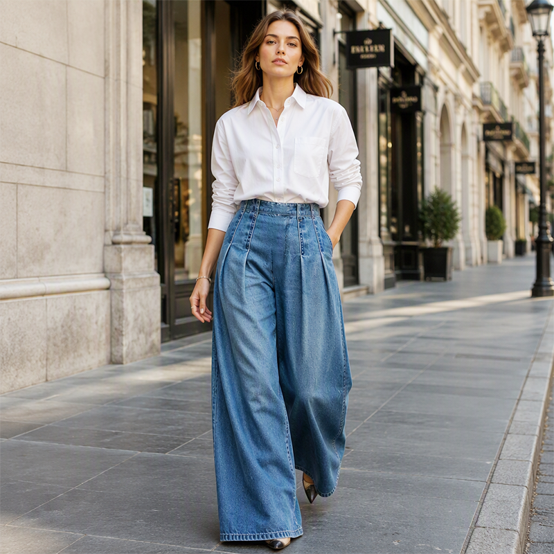 🧵 Lässig & schlankmachend – Weite Jeans mit hoher Taille – Weicher Denim, moderner Schnitt & vielseitig kombinierbar