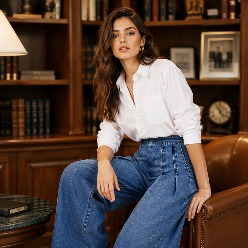 🧵 Lässig & schlankmachend – Weite Jeans mit hoher Taille – Weicher Denim, moderner Schnitt & vielseitig kombinierbar