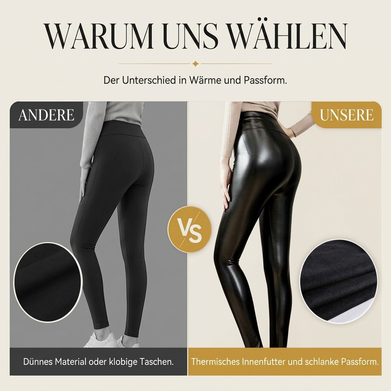 🖤 Hochtaillierte PU-Leder-Leggings für Damen – Figurschmeichelnd, stylisch & immer passend