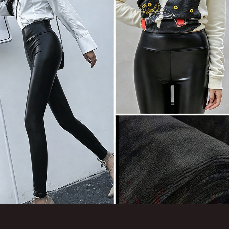 🖤 Hochtaillierte PU-Leder-Leggings für Damen – Figurschmeichelnd, stylisch & immer passend