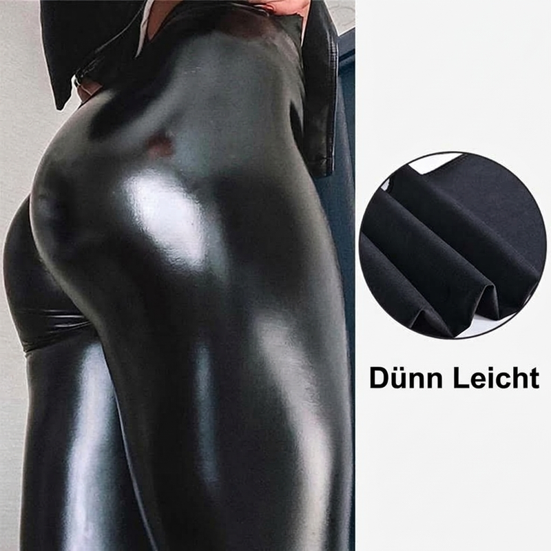 🖤 Hochtaillierte PU-Leder-Leggings für Damen – Figurschmeichelnd, stylisch & immer passend