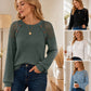 Legeres geripptes Langarmshirt für Damen