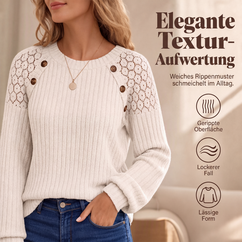 Legeres geripptes Langarmshirt für Damen