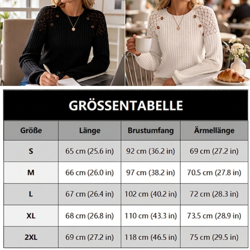 Legeres geripptes Langarmshirt für Damen