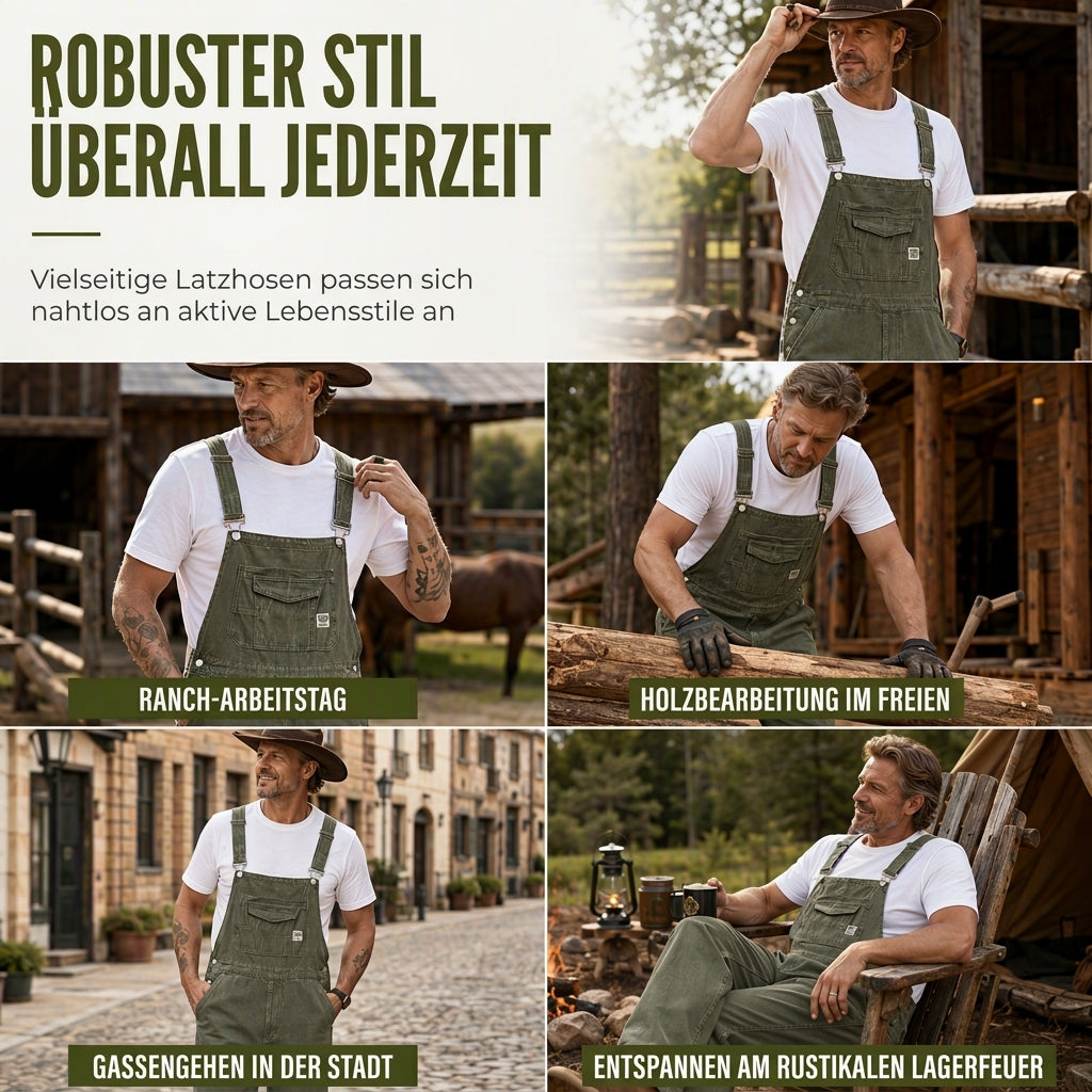 📢🎉50%Rabatt!!!🛍️✨Schwere Baumwolloveralls für Herren, Relaxed Fit, gerades Bein, Utility-Latzhosen mit mehreren Taschen