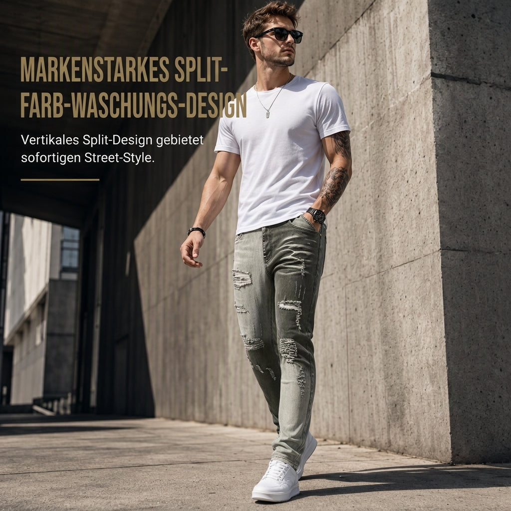 Zerrissene Slim-Fit-Jeans für Herren