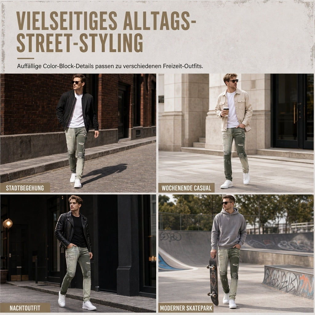 Zerrissene Slim-Fit-Jeans für Herren
