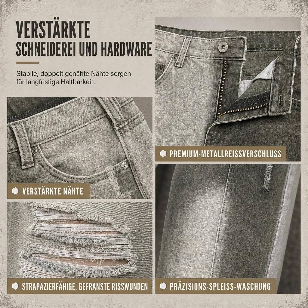 Zerrissene Slim-Fit-Jeans für Herren