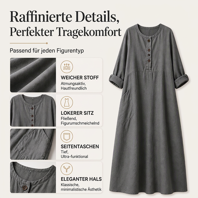 🚀 Neu eingetroffen – 50% Probierpreis! Legeres Maxikleid für Damen mit Taschen