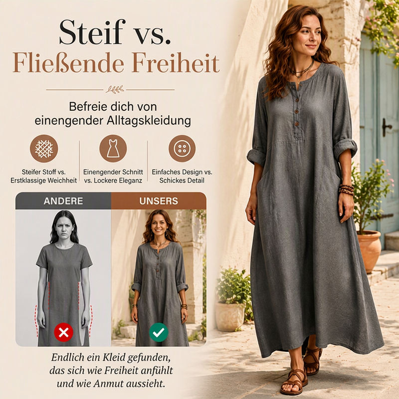 🚀 Neu eingetroffen – 50% Probierpreis! Legeres Maxikleid für Damen mit Taschen