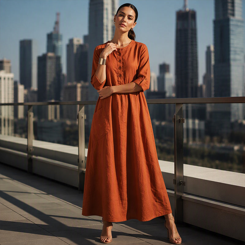 🚀 Neu eingetroffen – 50% Probierpreis! Legeres Maxikleid für Damen mit Taschen