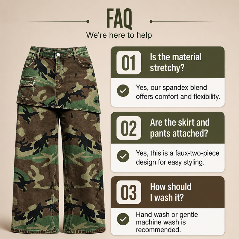 📈 Verkaufshit Nr. 1 – direkt 50%! Retro-Weitbeinjeans für Damen im Camouflage-Design