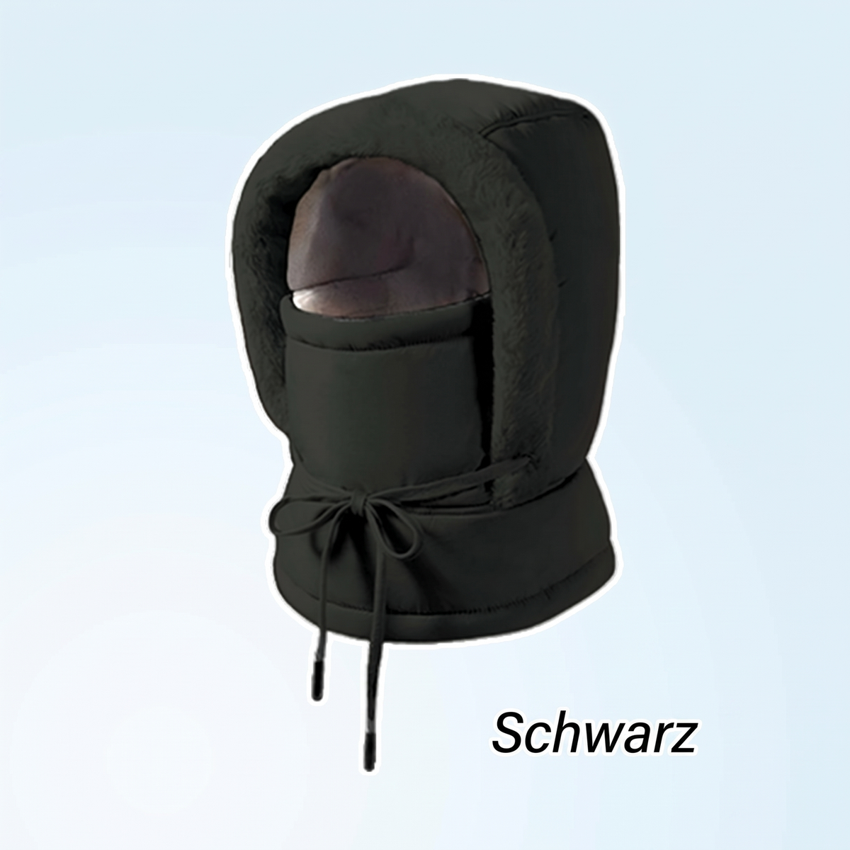 Dicker Thermomütze mit Plüschfutter und Gesichtsmaske