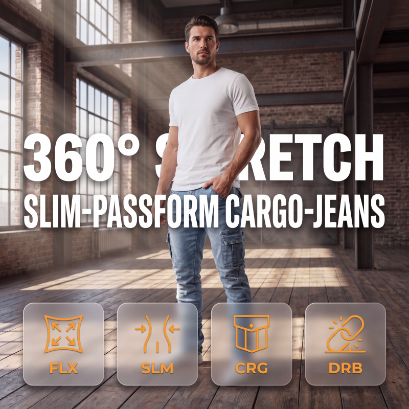 📣📣50%Rabatt!!!🎉✨Slim-Fit Jeans-Cargohosen – Figurbetont, praktisch & zeitloses Design