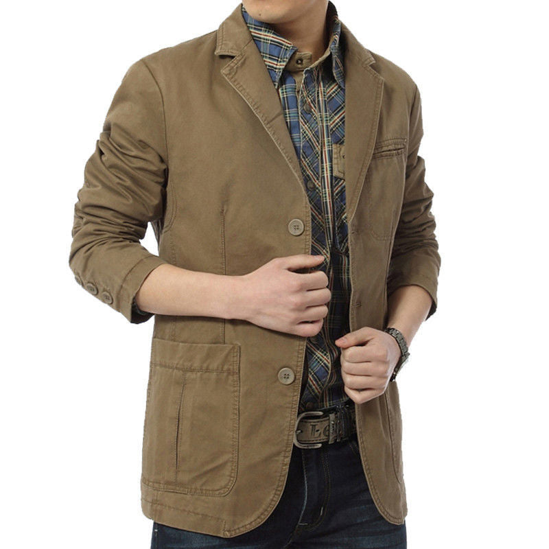 🔥Beliebtes Produkt ！✨Herren-Slim-Fit-Jacke mit Kerbkragen