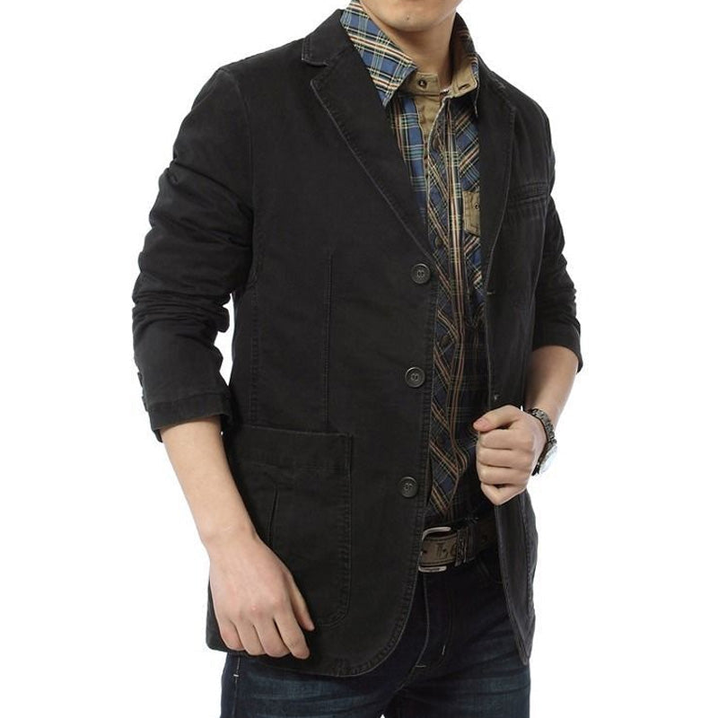🔥Beliebtes Produkt ！✨Herren-Slim-Fit-Jacke mit Kerbkragen