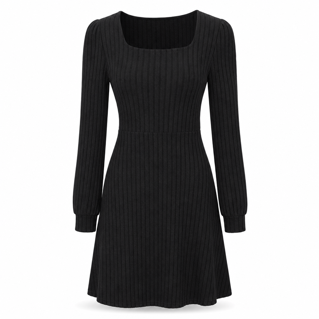 🗣️ 100.000 Leute schwärmen davon – probieren Sie es auch? Damen-Babydollkleid mit quadratischem Ausschnitt und Taschen