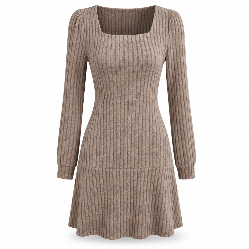 🗣️ 100.000 Leute schwärmen davon – probieren Sie es auch? Damen-Babydollkleid mit quadratischem Ausschnitt und Taschen