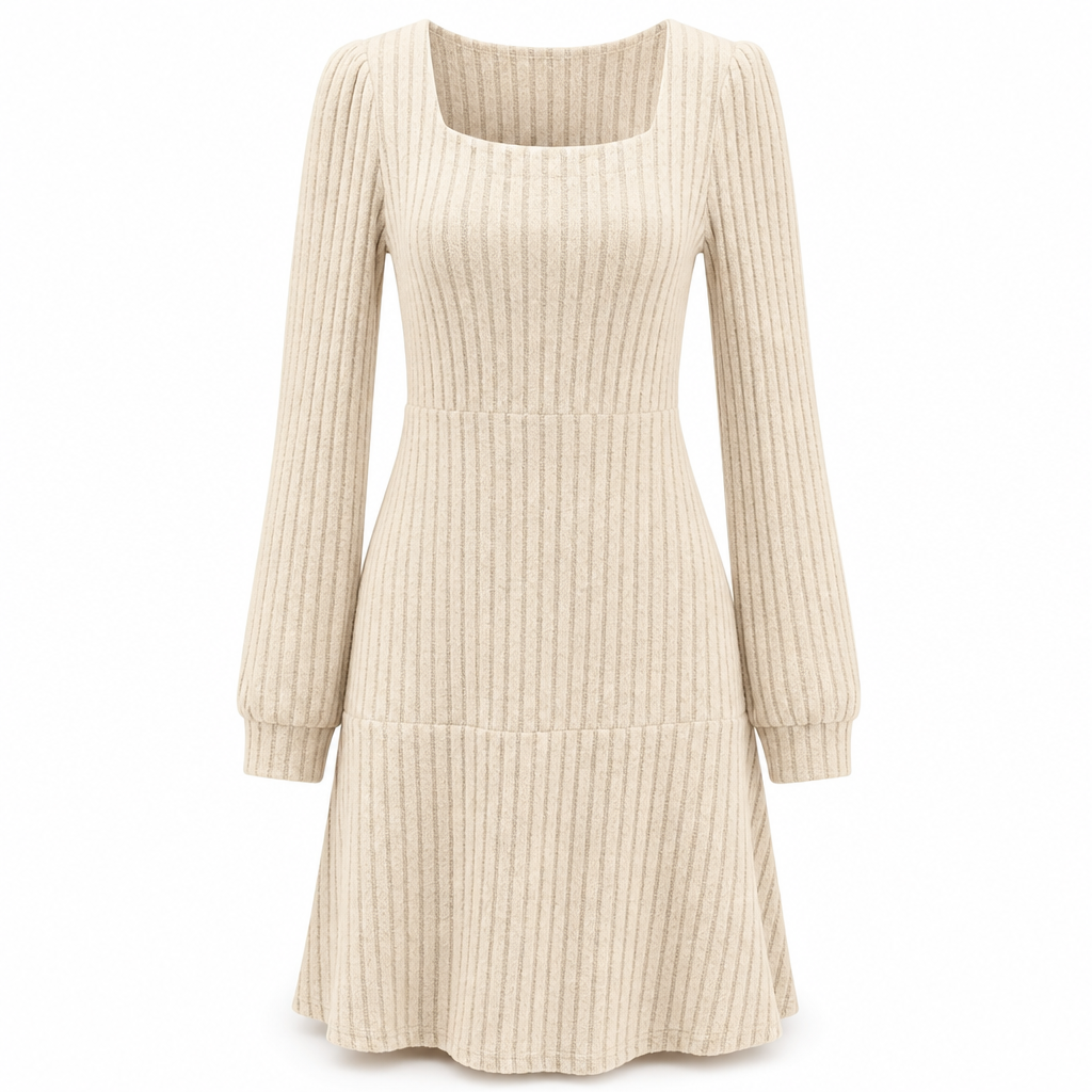 🗣️ 100.000 Leute schwärmen davon – probieren Sie es auch? Damen-Babydollkleid mit quadratischem Ausschnitt und Taschen