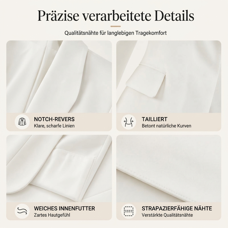 Legerer, vielseitig taillierter eleganter Business-Kurzjacke für Damen