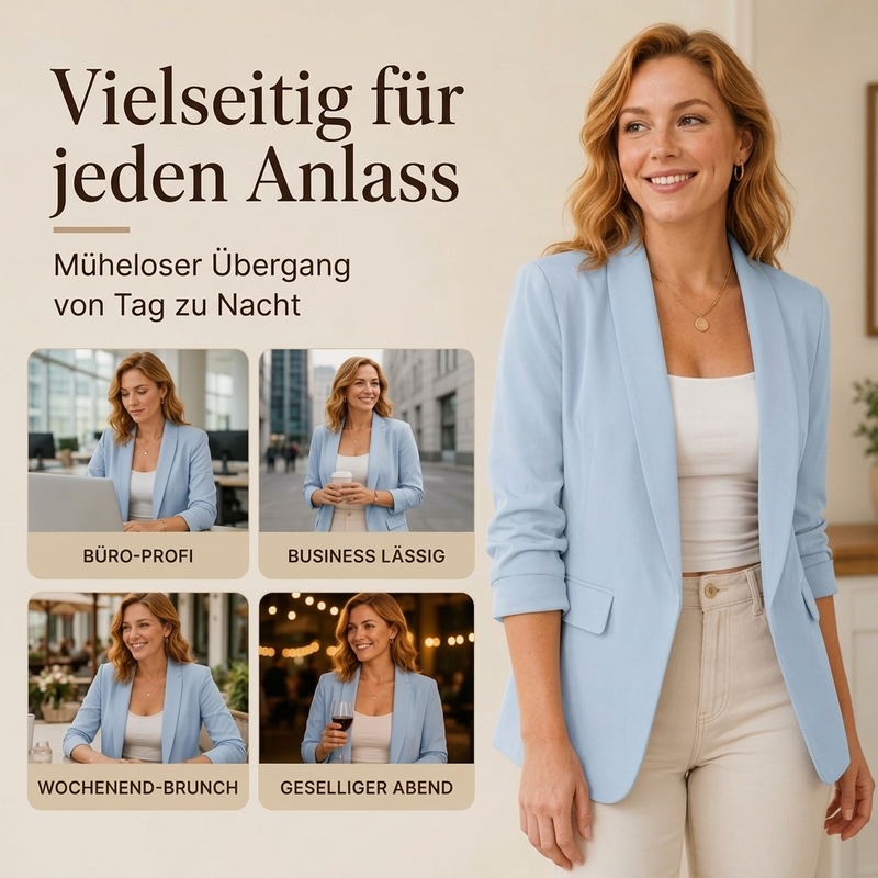 Legerer, vielseitig taillierter eleganter Business-Kurzjacke für Damen