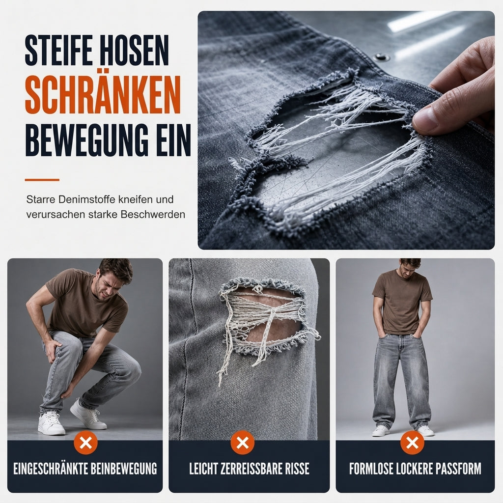 Herren Stretch Jeans, schmale Passform, mit Riss-Details