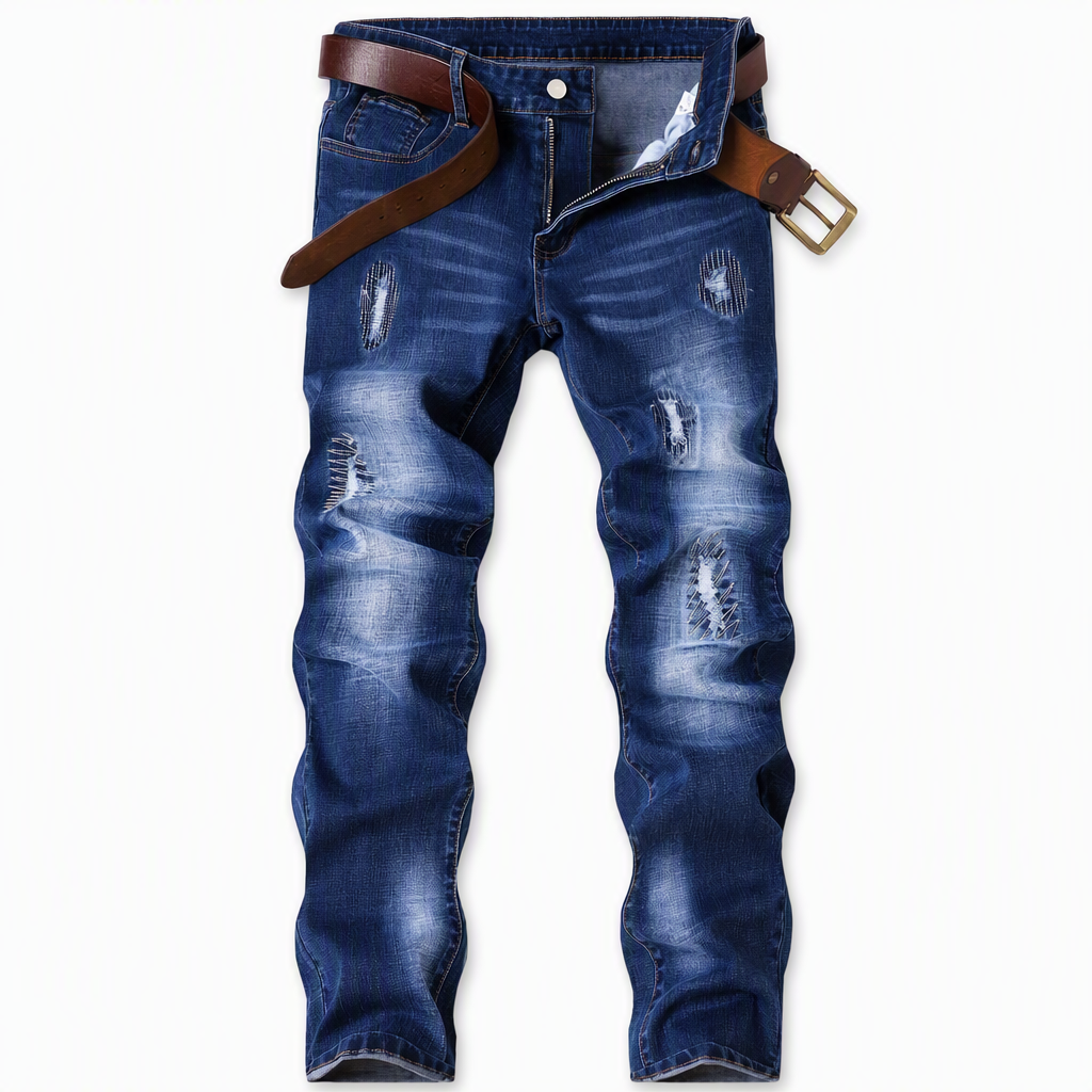 Herren Stretch Jeans, schmale Passform, mit Riss-Details