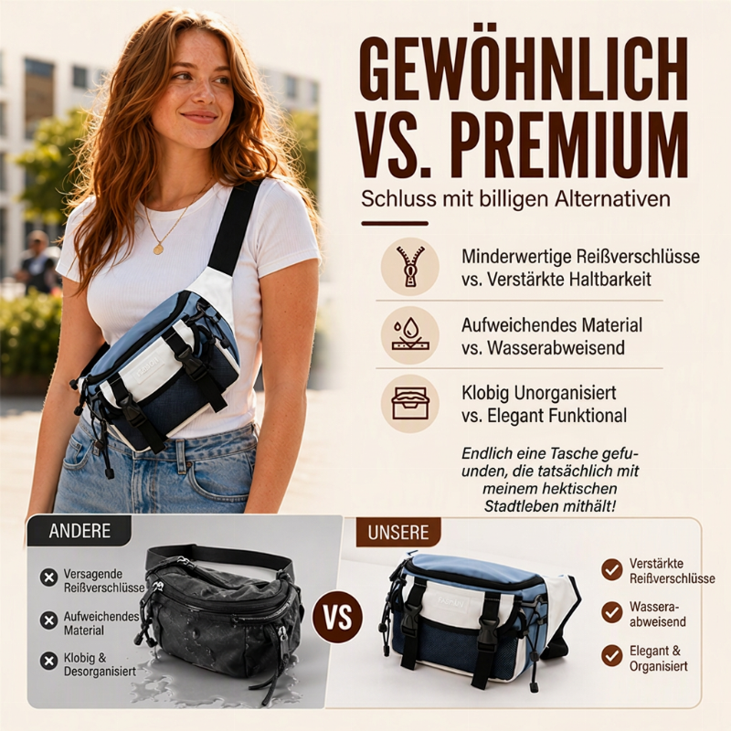 🎒 Für den Alltag – die Hände frei | Unisex-Sport-Umhängetasche
