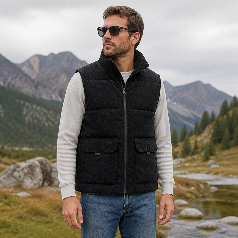 🍂 Warm & robust – Gesteppte Cordweste – Bequemer Schnitt, weicher Stoff & vielseitig kombinierbar