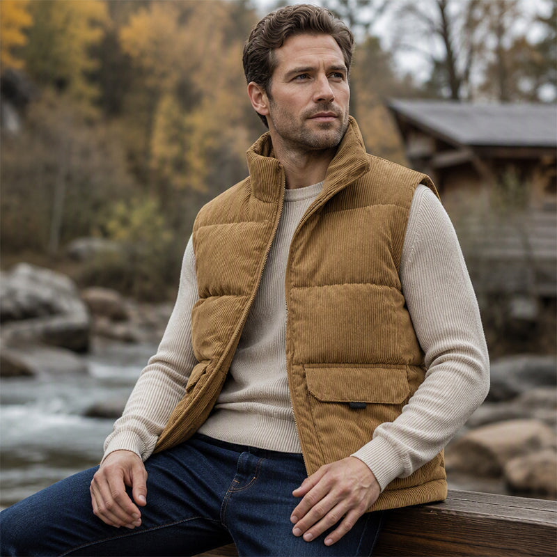 🍂 Warm & robust – Gesteppte Cordweste – Bequemer Schnitt, weicher Stoff & vielseitig kombinierbar
