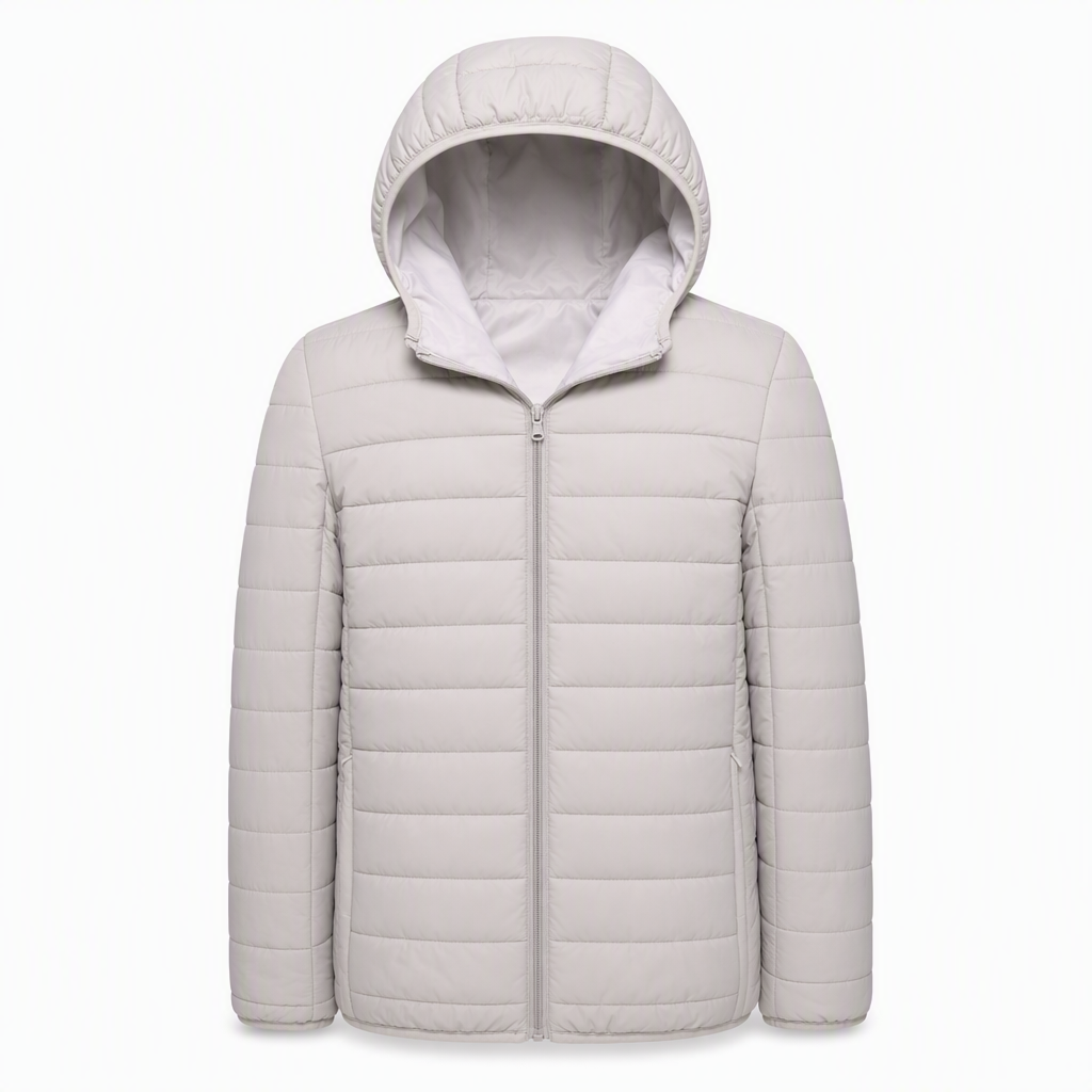 Leichte, gesteppte Herren-Baumwolljacke mit Kapuze, kurz geschnitten, casual, für den Winter, in großen Größen