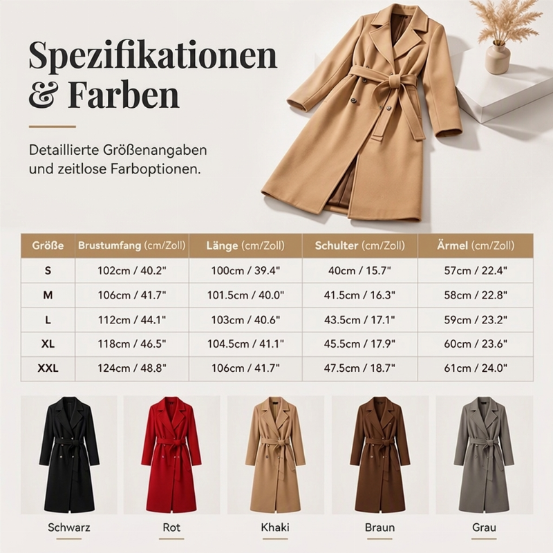 🧥 Elegant Trenchcoat mit Gürtel – Feminin, klassisch & immer passend