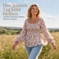 Lässige Damen-Bluse mit quadratischem Ausschnitt, ausgestellten Ärmeln und Blumenmuster aus Chiffon, Ferien-Top